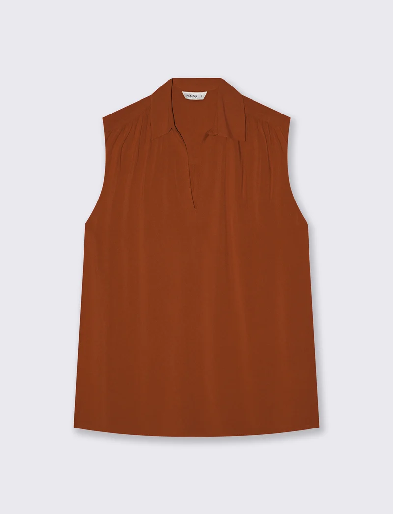 Casacca con Scollo a V Elegante - Cognac