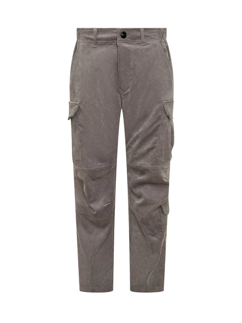 Pantaloni Cargo P.M.D.S in Velluto Grigio