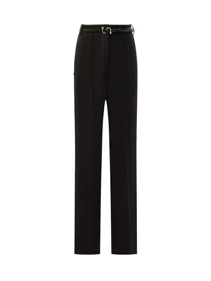 Sportmax Pantaloni Neri a Vita Alta