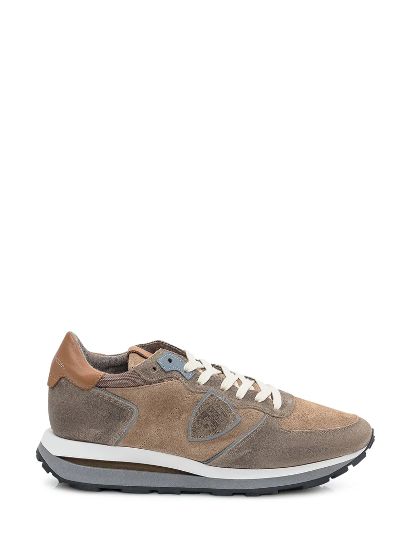 Philippe Model Tropez Haute Low in Camoscio Marrone e Grigio