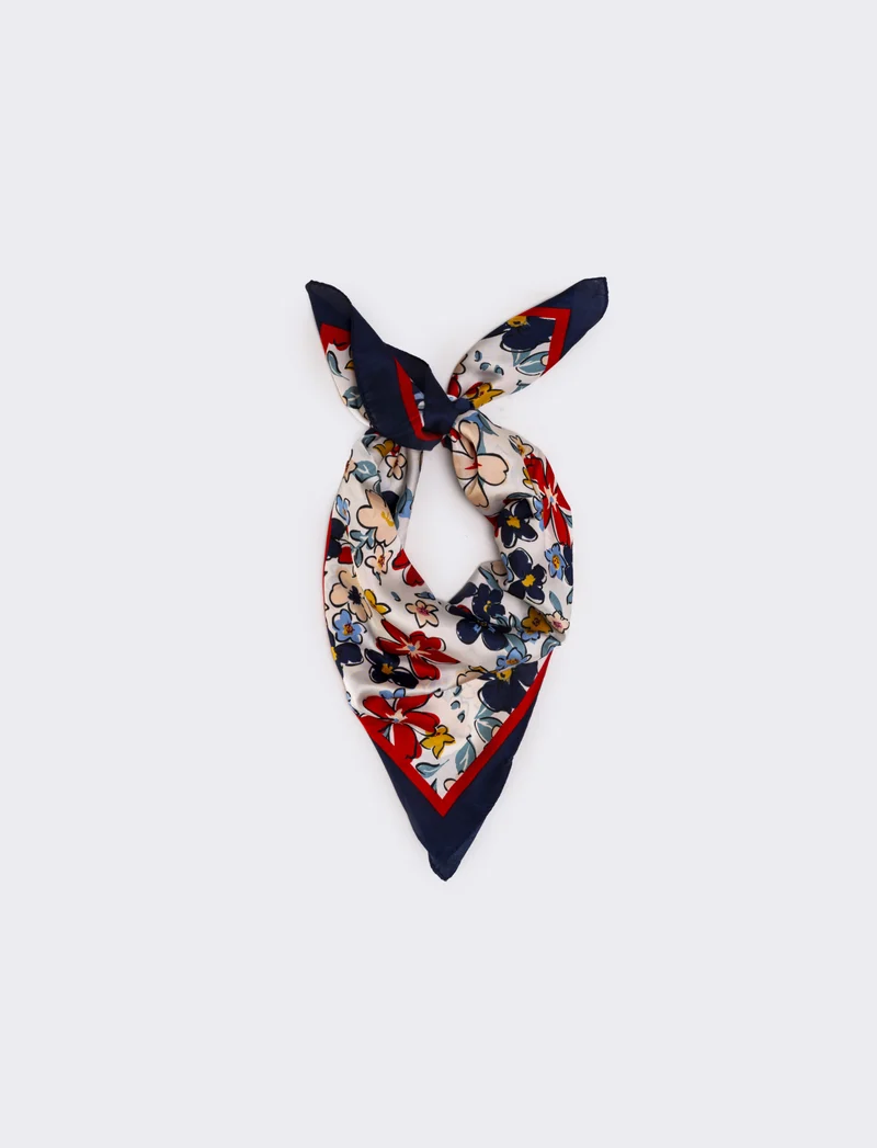 Foulard con fantasia - Blu