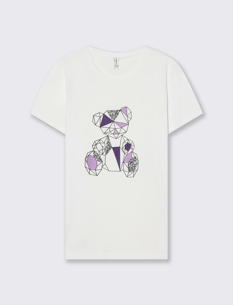 T-Shirt in Cotone con Stampa Frontale - var 1