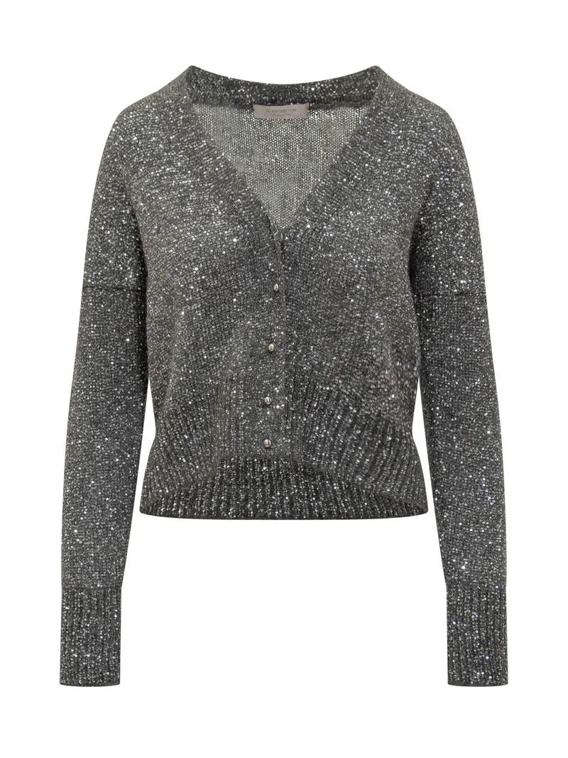 Cardigan Exterior in Maglia Lurex