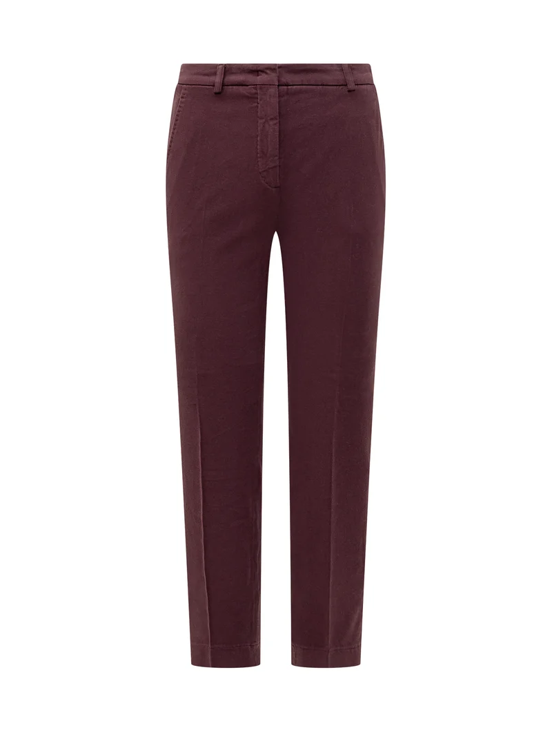 Pantaloni Bordeaux Slim Fit Con Tasche Incotex