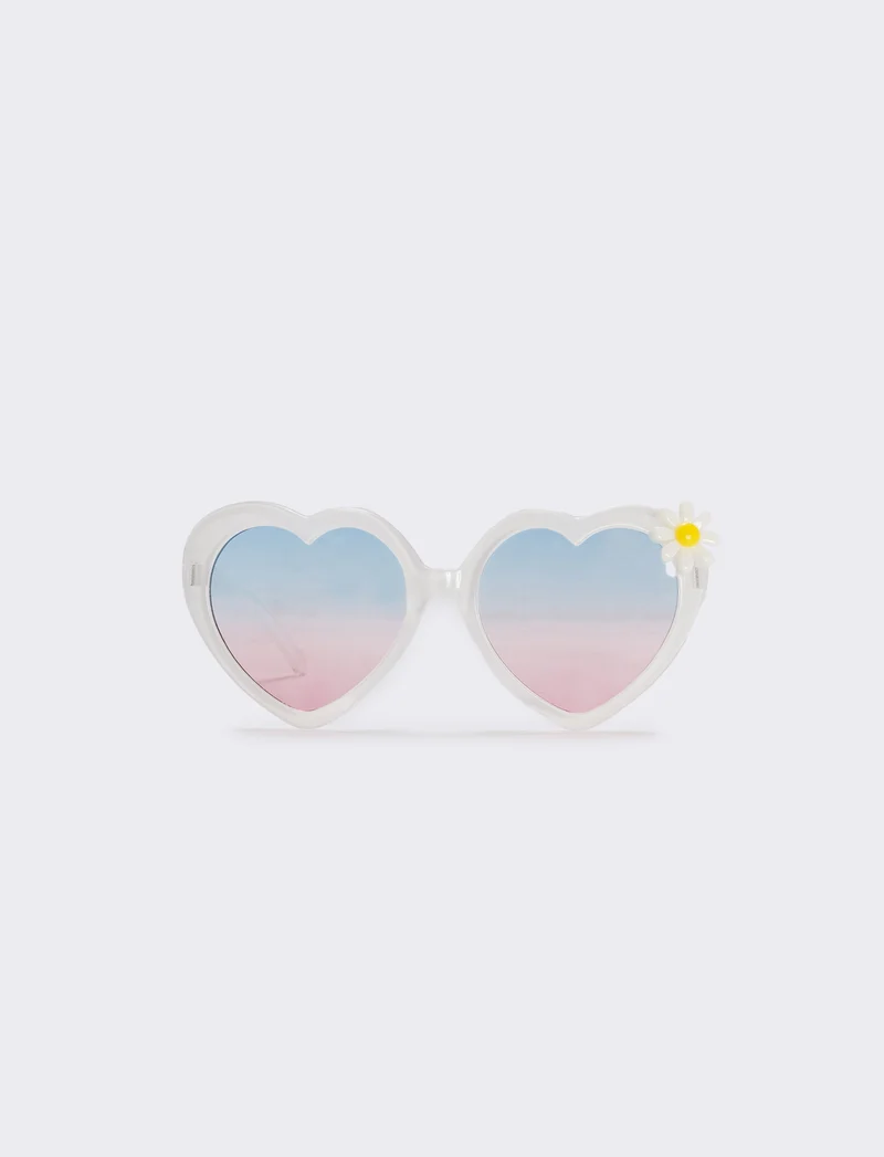 Occhiali sole cuore per bambina - Bianco