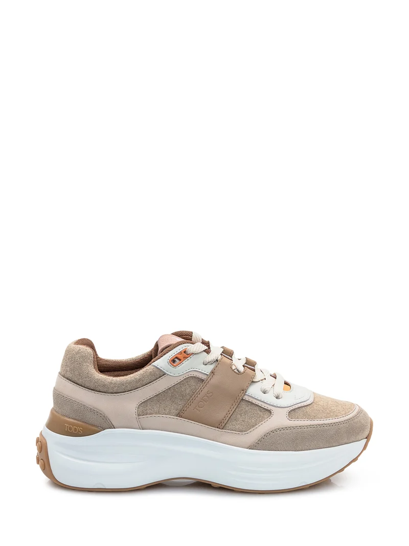 Tod's Sneakers Beige in Pelle e Suede
