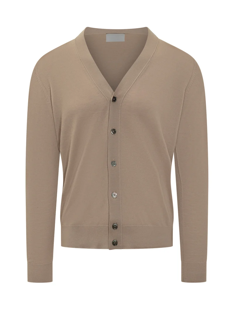Cardigan Beige Knit De Monsieur