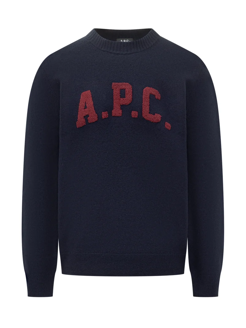 A.P.C. Maglione in Lana con Logo a Rilievo