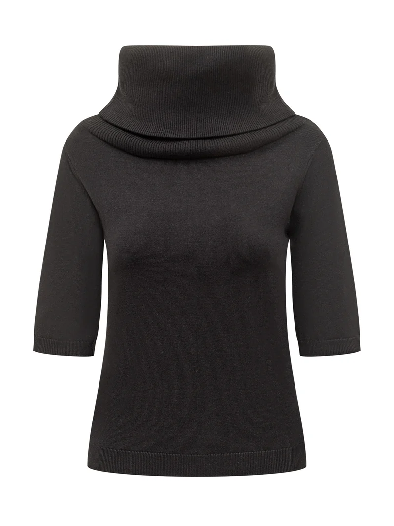 Maglia a Collo Alto Nero Semicouture