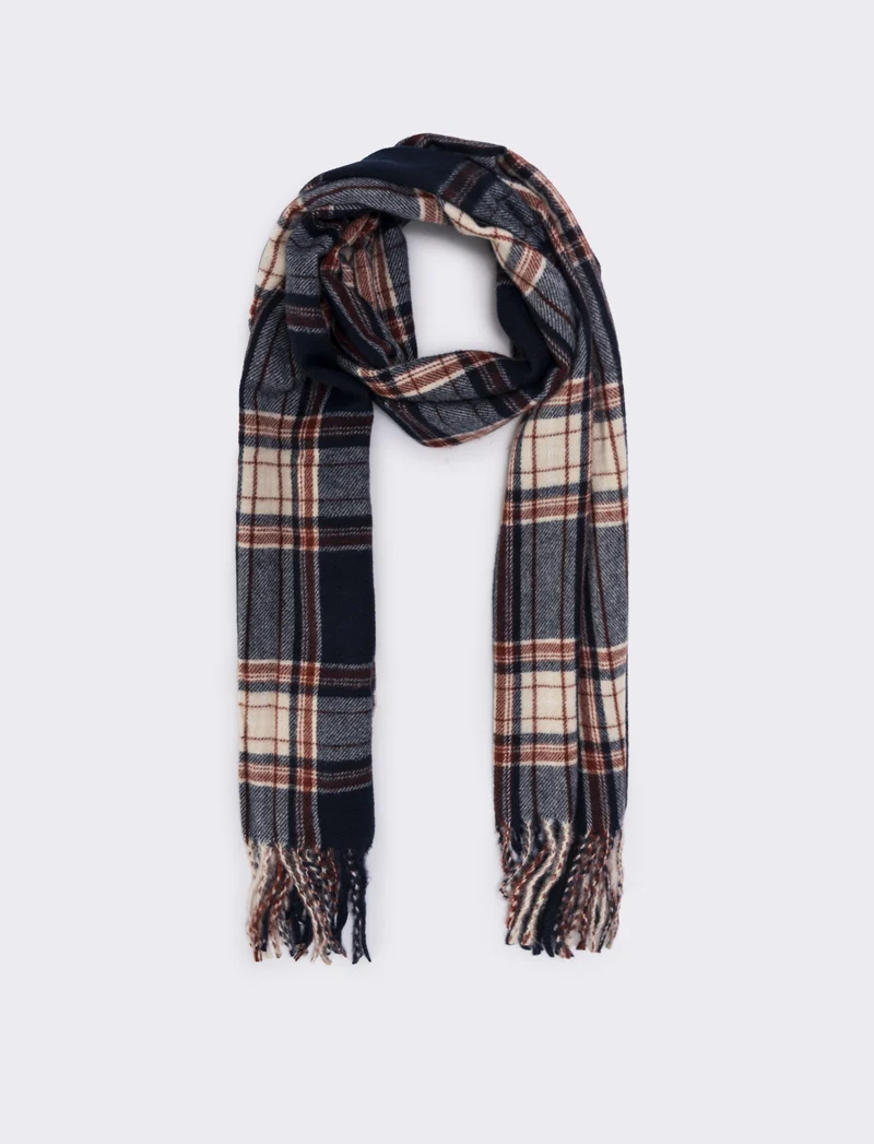 Sciarpa uomo quadri - Blu