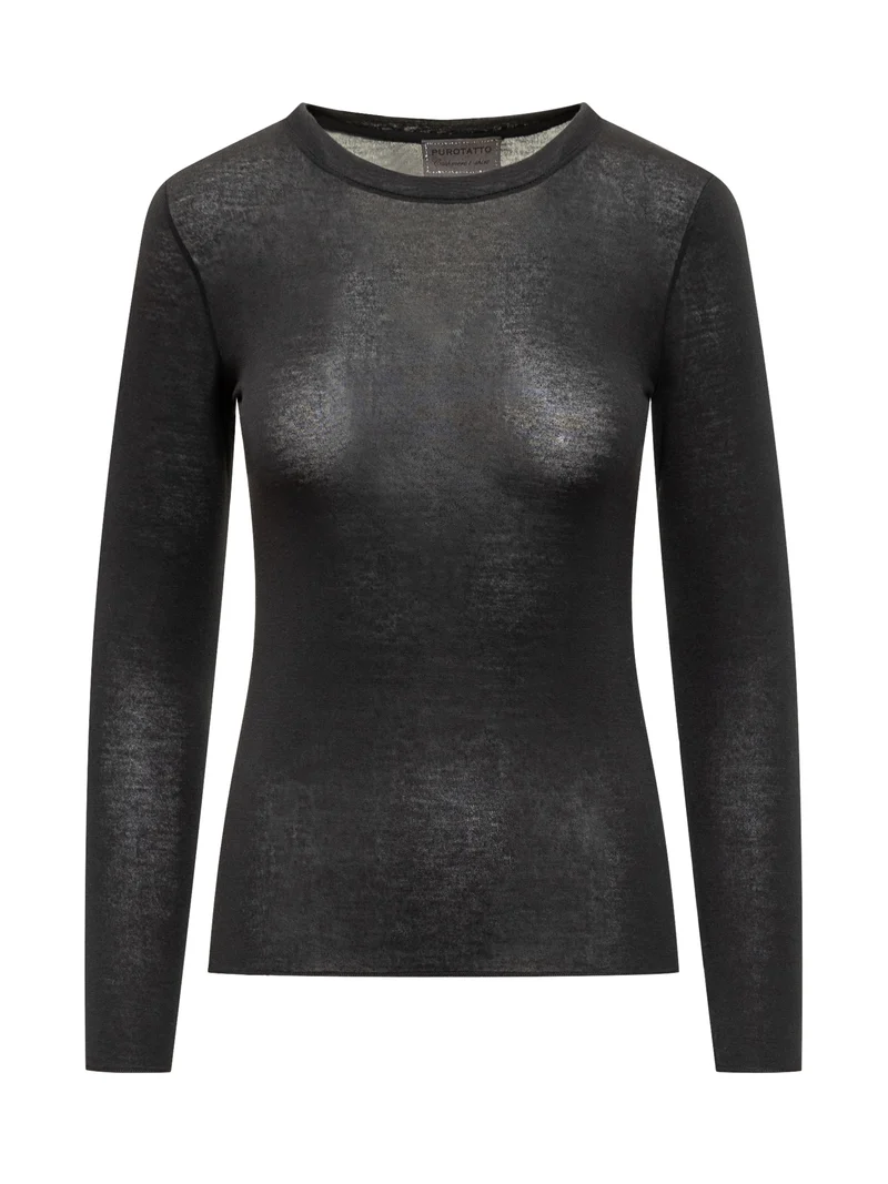 Maglia Purotatto nera in tessuto leggero