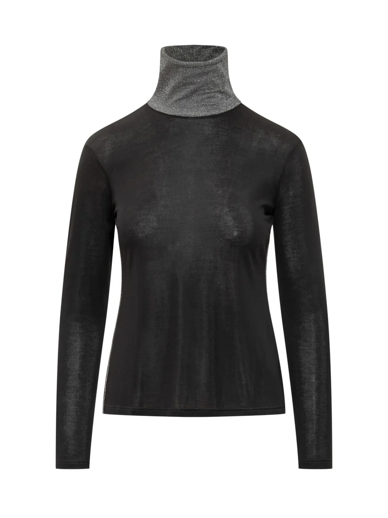 Dolcevita Nero con Collo Lurex PURO TATTO