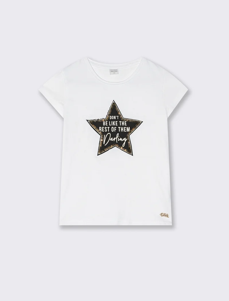T-shirt fluo con frange colorate - Bianco latte