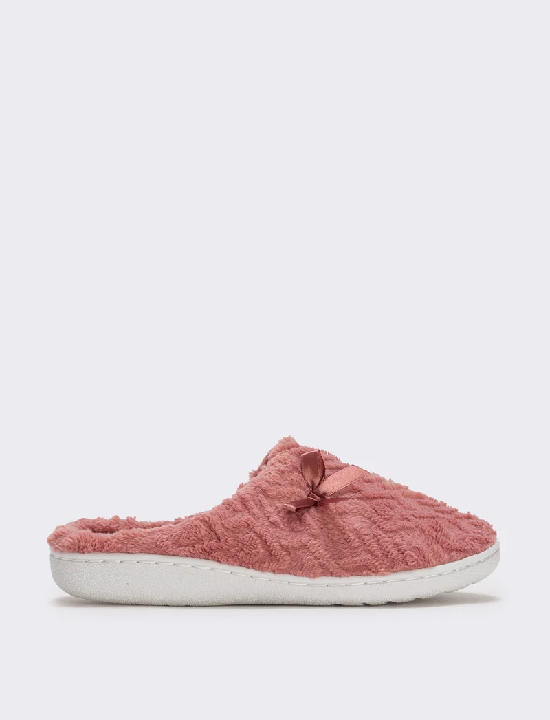 Pantofola da donna con fiocco laterale - Rosa