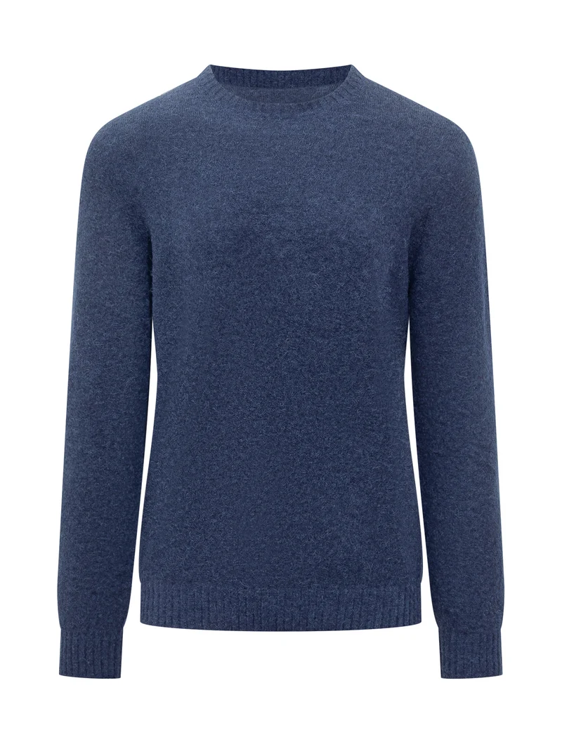 Maglione Saint Barth Blu Melange Girocollo