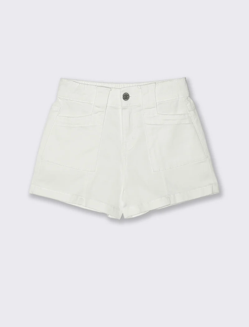 Short in cotone da bambina freschi e comodi - Bianco