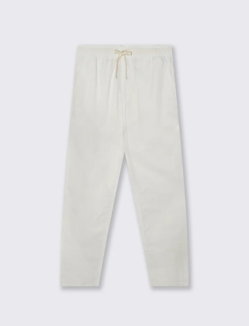 Pantaloni jogger in cotone con tasche - Bianco