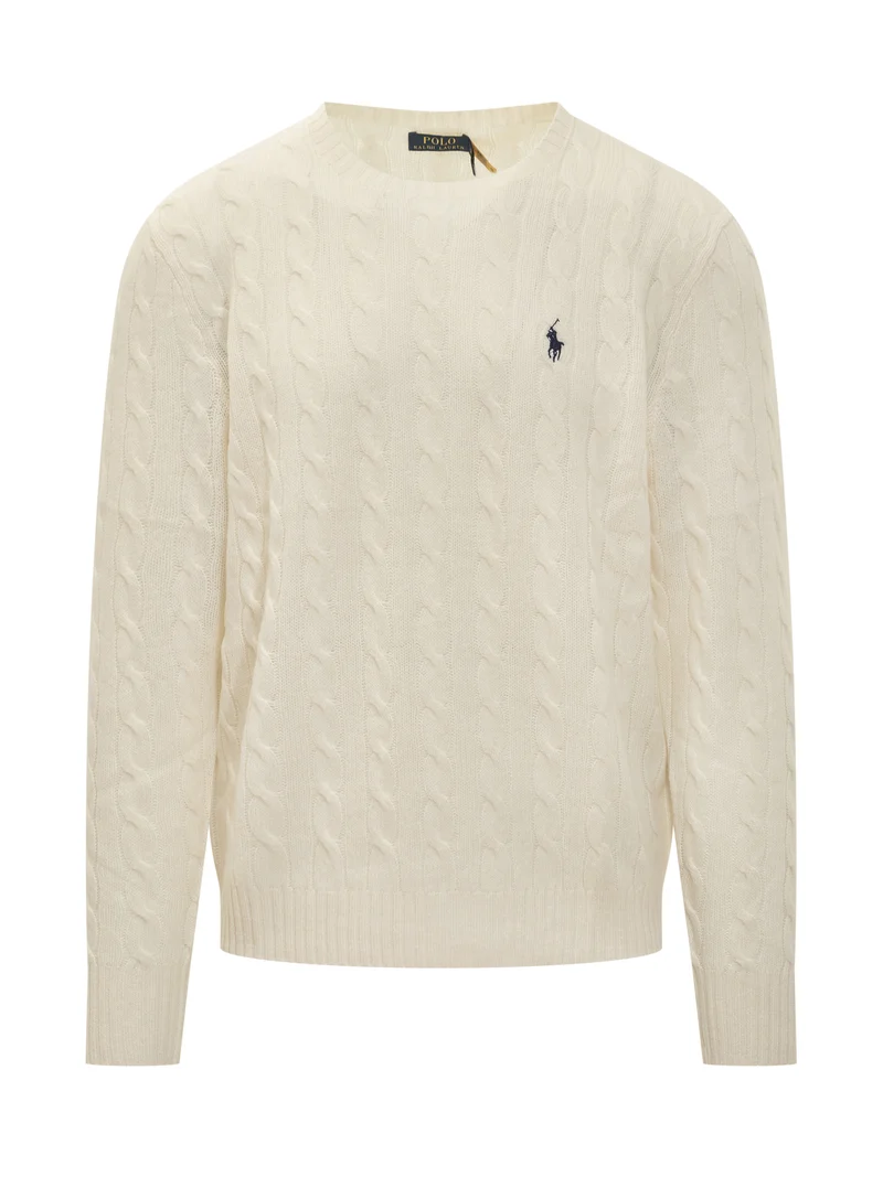 Maglione trecce panna Polo Ralph Lauren
