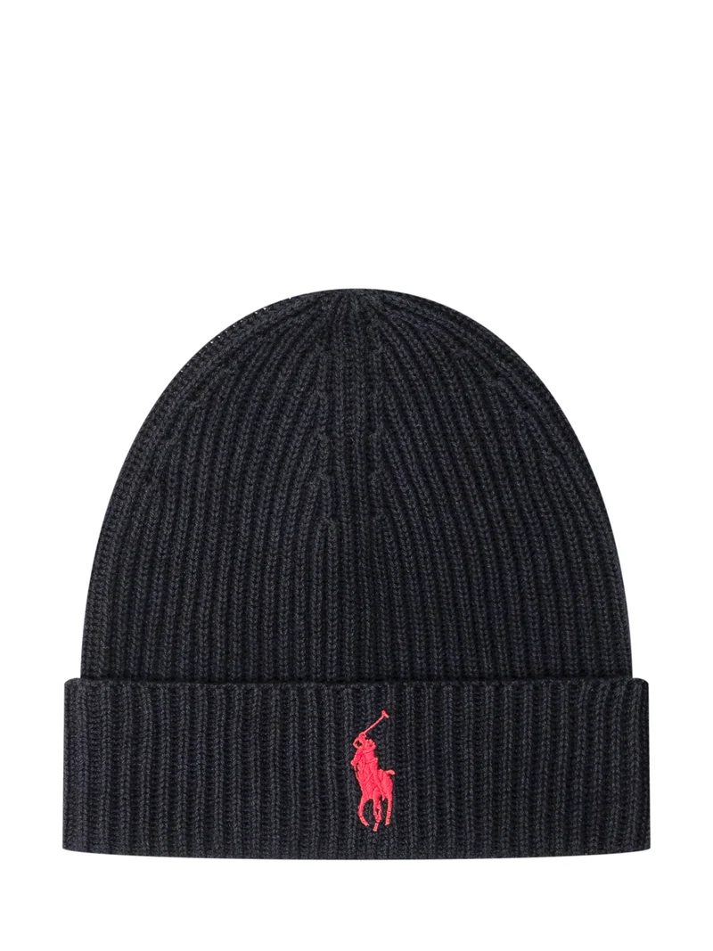 Polo Ralph Lauren Cappello Nero in Lana con Logo