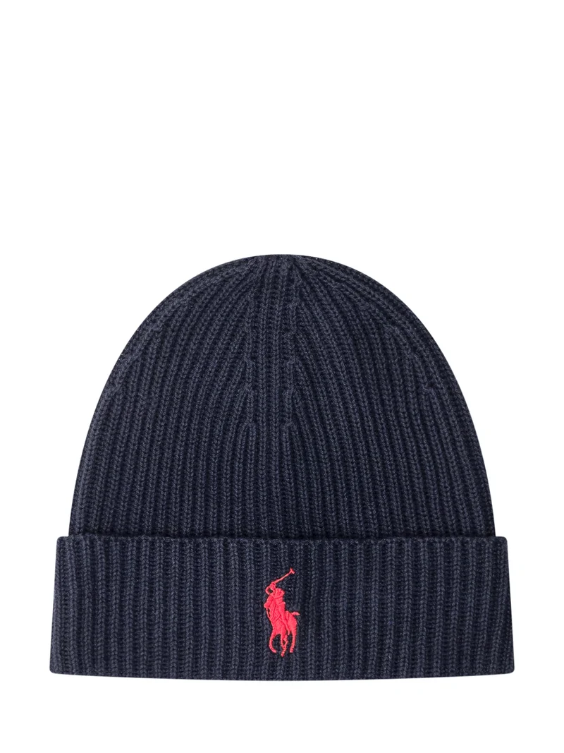 Polo Ralph Lauren Cappello Blu in Lana con Logo