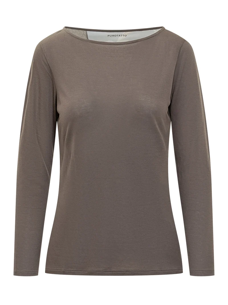 Maglia manica lunga taupe Purotatto