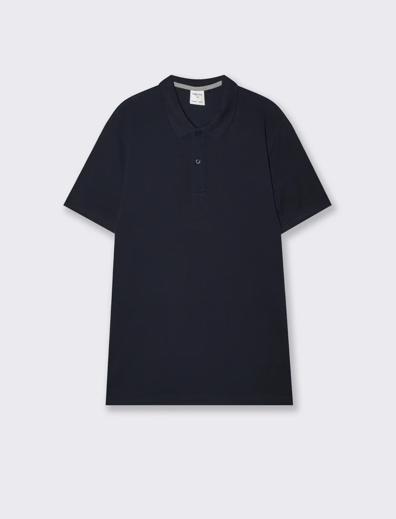 Polo Basica Regular Fit in Piquet - Blu