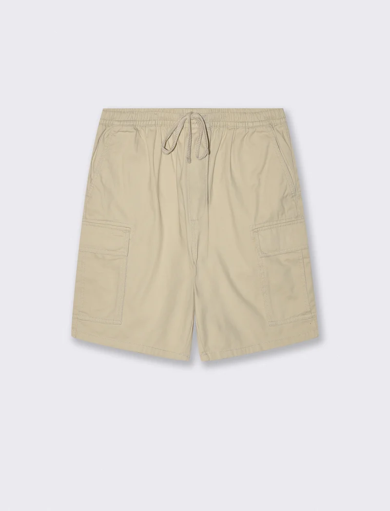 Bermuda cargo in twill con tasche patta - Sabbia