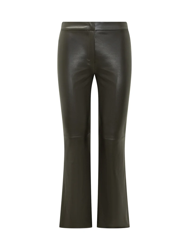 Max Mara Studio Pantaloni Bootcut in Pelle Nera