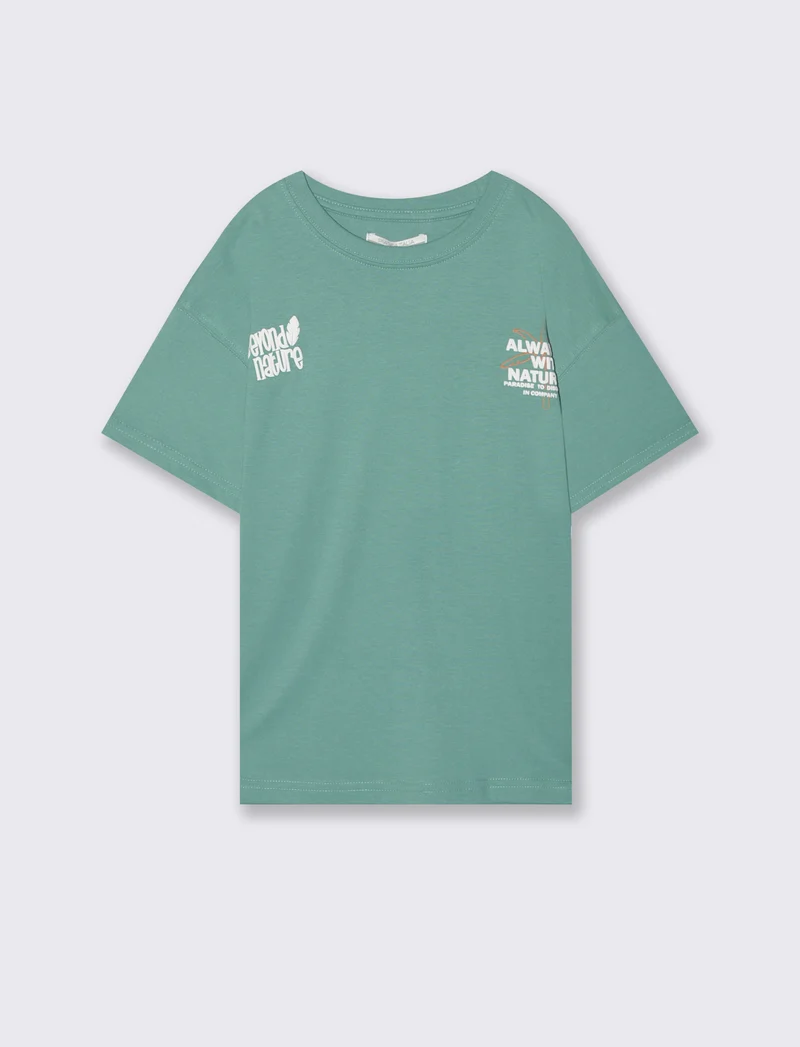 T-shirt a rilievo - Verde acqua marina