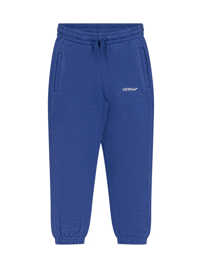 Off-White Pantaloni Jogger Blu con Logo
