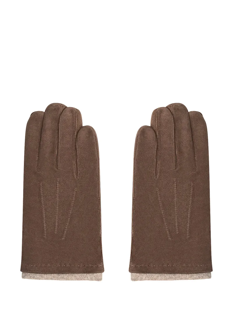Alpo Guanti in Pelle Scamosciata Marrone