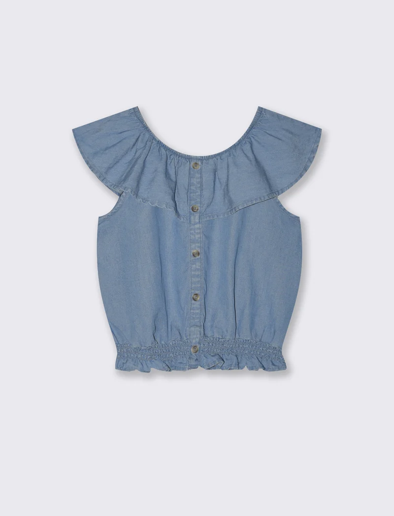 Blusa e T-shirt in morbido chambray - Denim