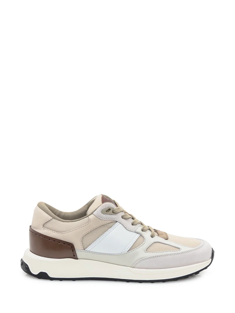 Tod s Sneakers in Pelle e Tessuto Beige