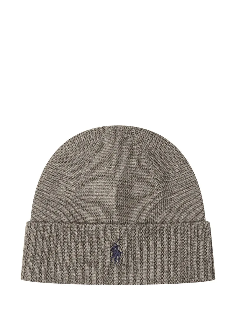 Polo Ralph Lauren Cappello Beanie Grigio con Logo