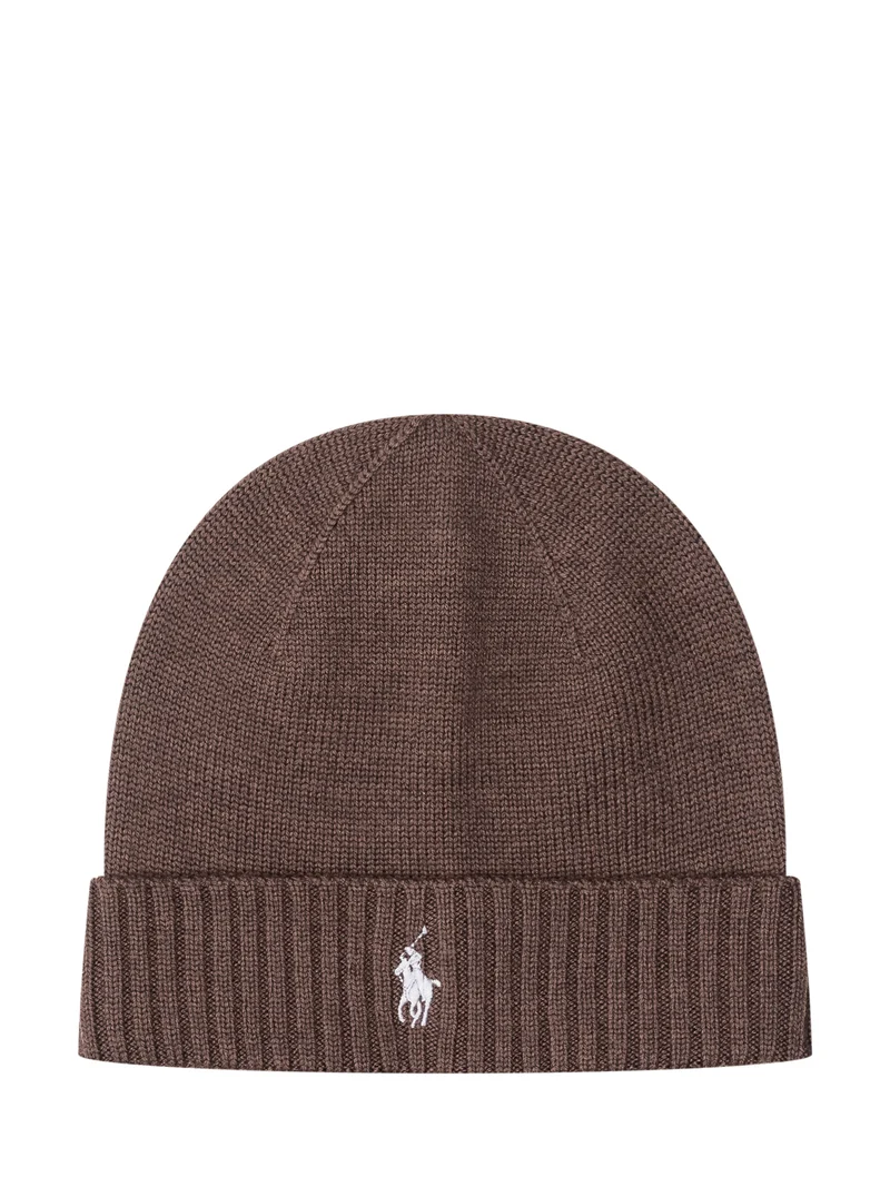 Polo Ralph Lauren Cappello Beanie Marrone con Logo