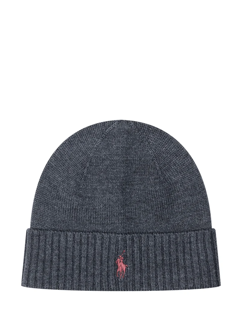 Polo Ralph Lauren Cappello Beanie Grigio con Logo