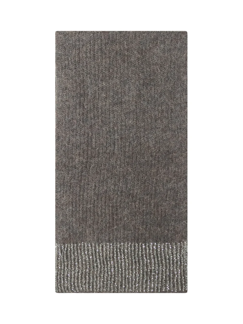 Exterior Sciarpa in Lana Marrone con Dettaglio Lurex