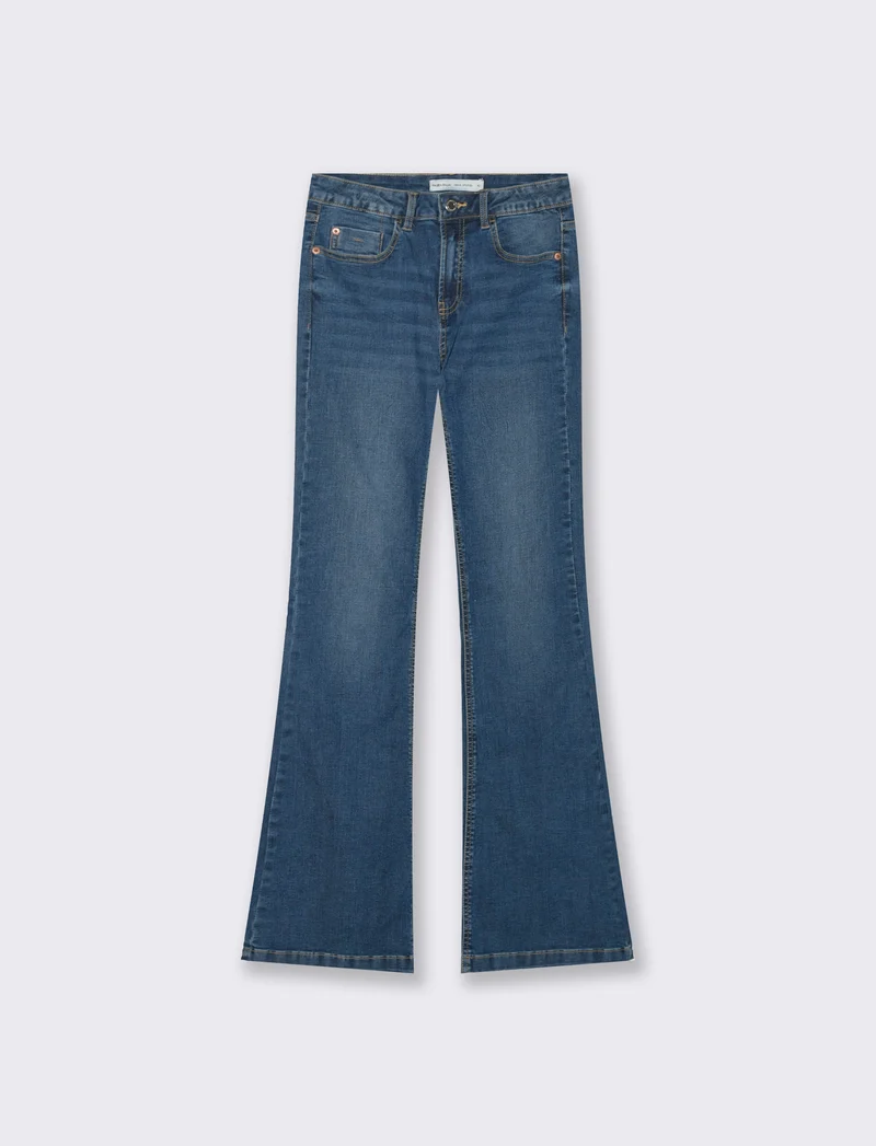Jeans Bootcut con Vita Regolare - Denim