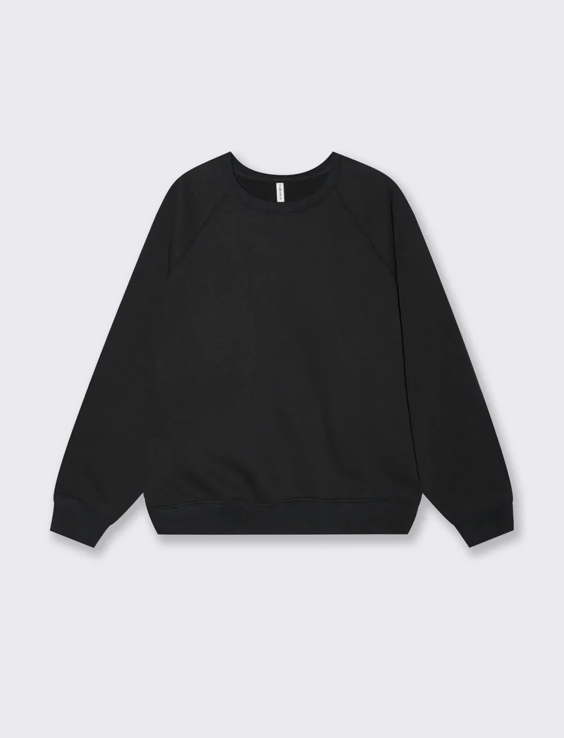 Felpa Girocollo Manica Lunga Regular - Nero