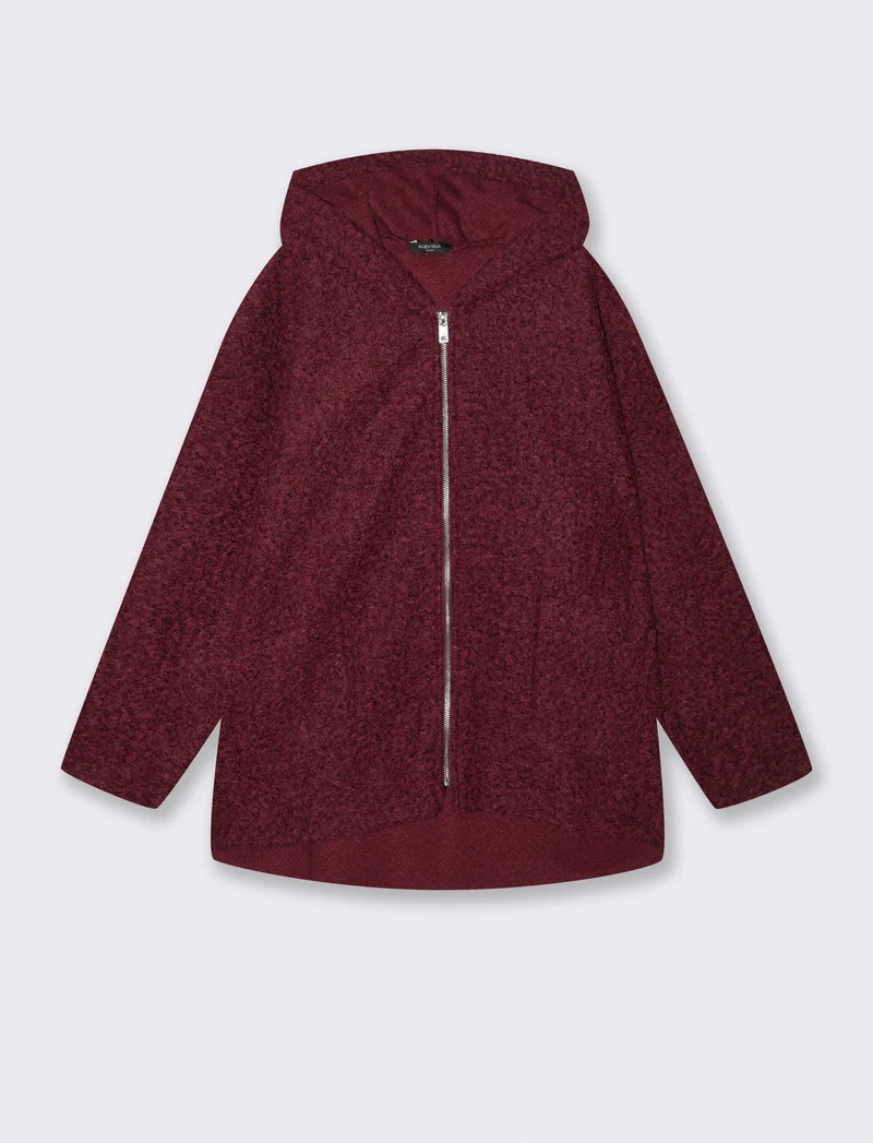 Cappotto con zip oversize - Bordeaux
