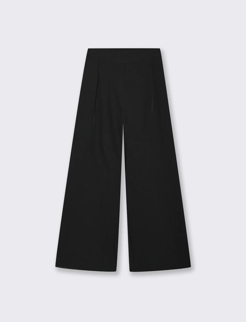 Pantalone palazzo con pinces - Nero