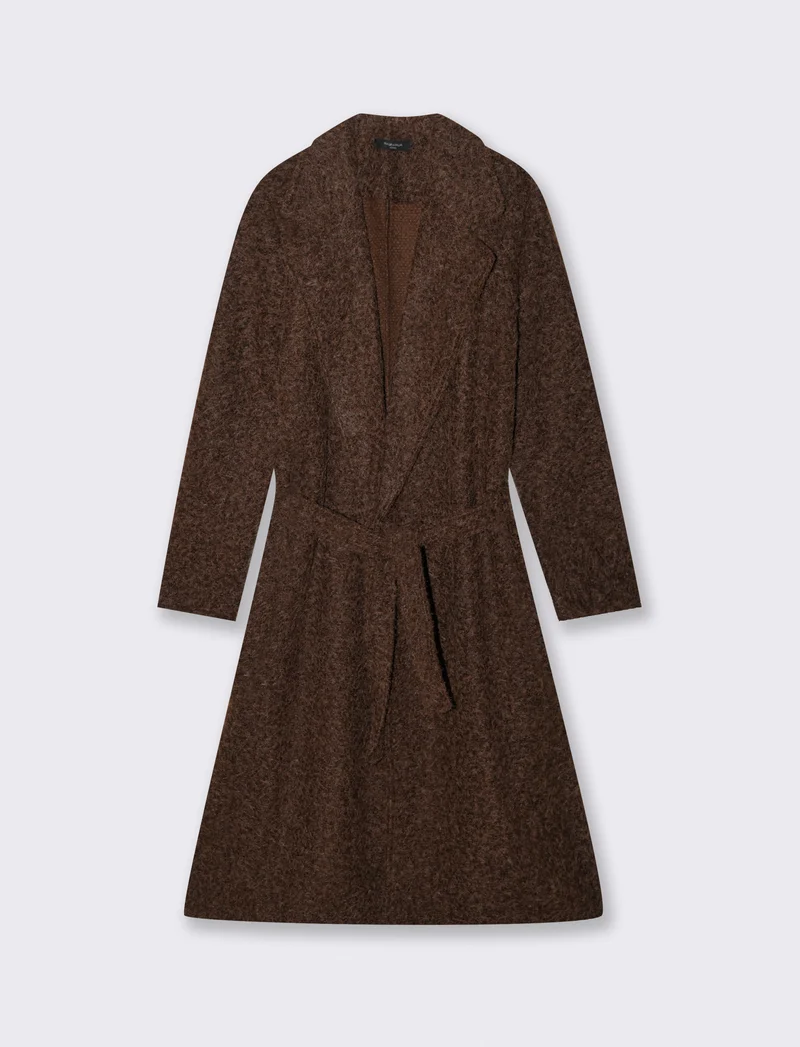 Cappotto in tessuto effetto pelliccia - Moro