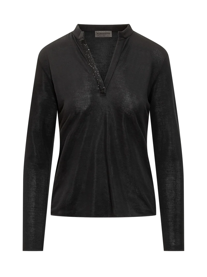 Maglia con Scollo Dettaglio Lurex PURO TATTO