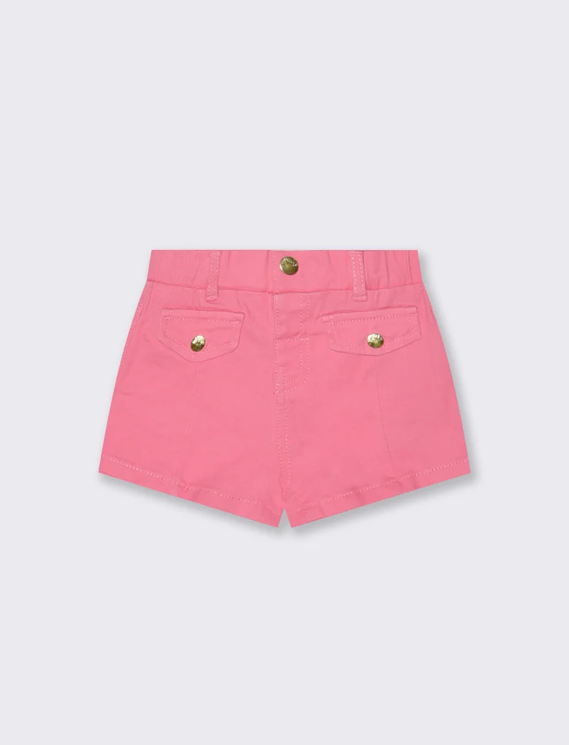 Shorts in twill con tasche e vita regolabile - Rosa big bubble