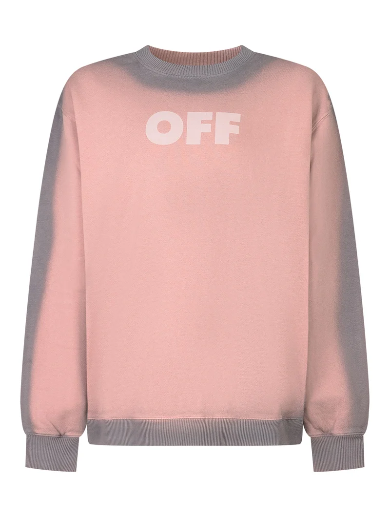 Off-White Felpa Rosa e Grigia con Logo Arrow