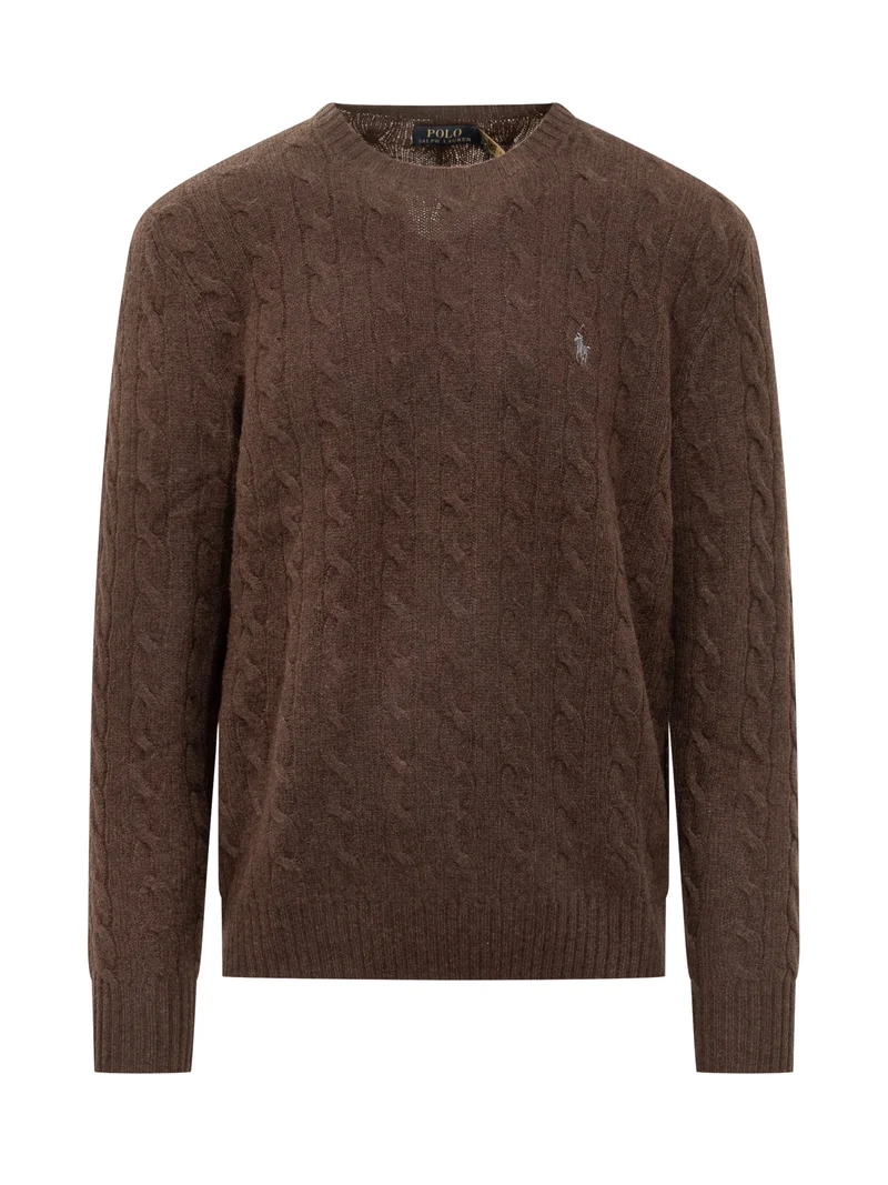 Maglione trecce marrone Polo Ralph Lauren