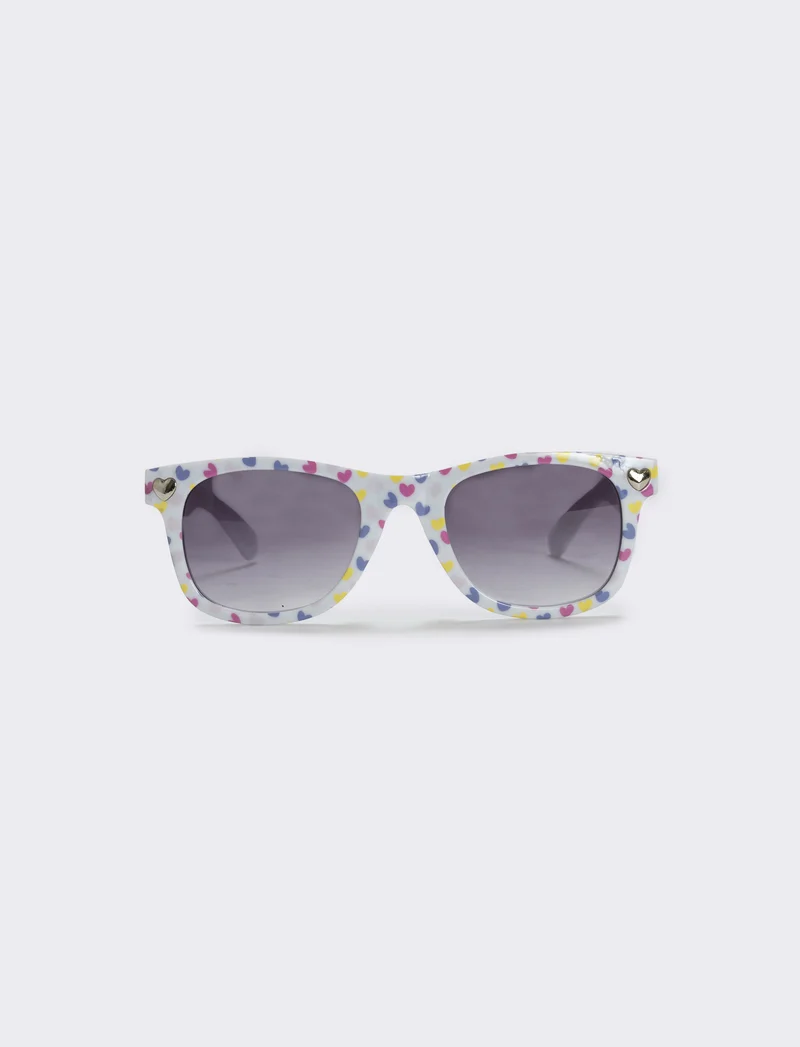 Occhiali da sole con cuoricini trendy - Bianco