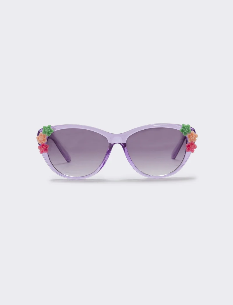 Occhiali da sole trasparenti con fiori - Lilla