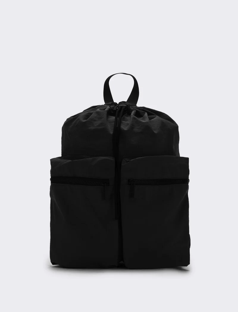 Zainetto nylon con chiusura a coulisse - Nero