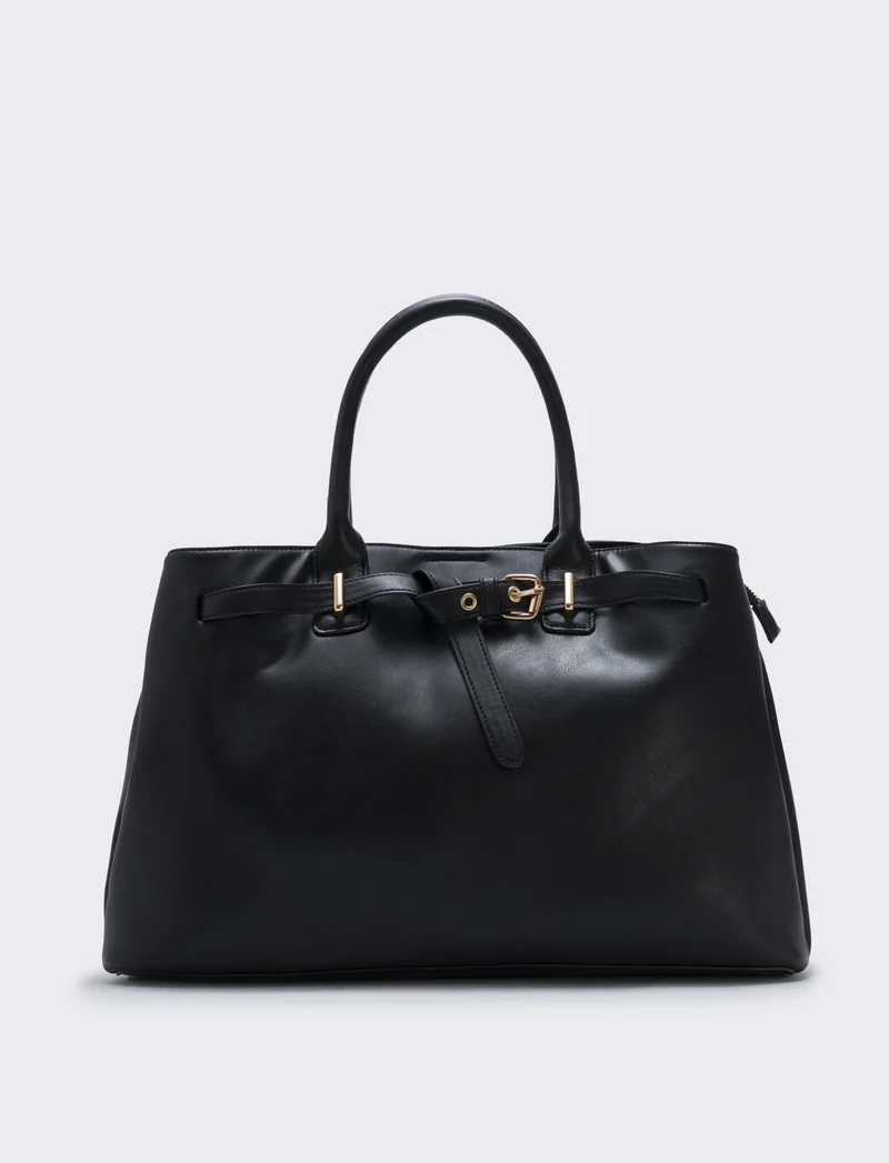 Borsa con fibbia e cinturino elegante - Nero